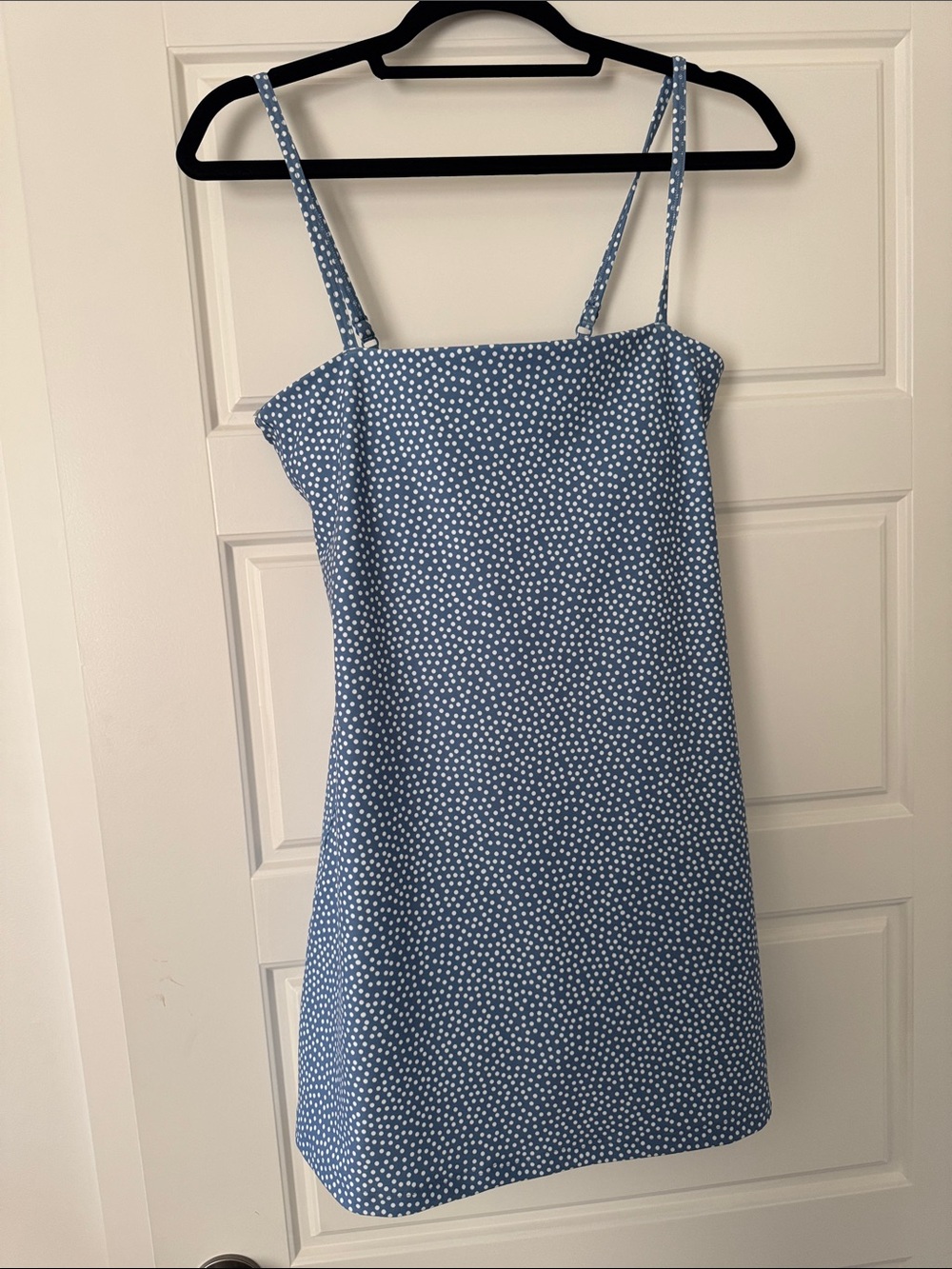 Abercrombie & Fitch Light Blue Mini Dress with White Polka Dots